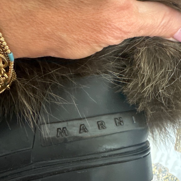 Marni real fur rubber boots - size 8 - Picture 2 of 5